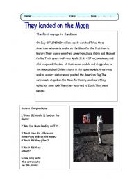 English Worksheet: First man on the Moon