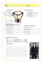 English worksheet: Johns face