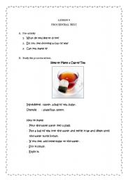 English worksheet: Procedural text (How to make a cup of tea)
