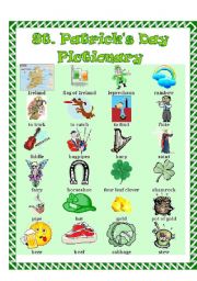 English Worksheet: St. Patricks Day Pictionary