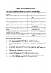 English worksheet: Simple or Continous
