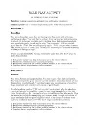 English worksheet: role-play