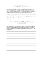 English worksheet: Writing Science fiction