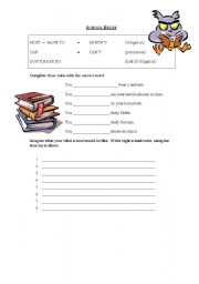 English worksheet: School Rules