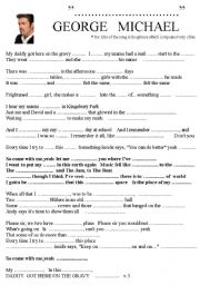 English worksheet: GEORGE MICHAEL  ROUND HERE