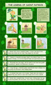 English Worksheet: The legend of Saint Patrick