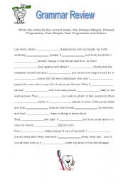 English Worksheet: Review of Basic Tenses