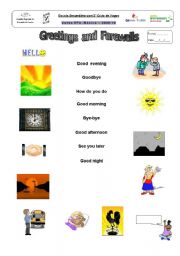 English Worksheet: Greetings and Farewells