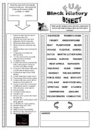 English Worksheet: Fun Sheet Theme: Black History