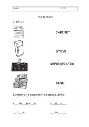 English worksheet: The Kitchen