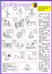 English Worksheet: peter daily routines