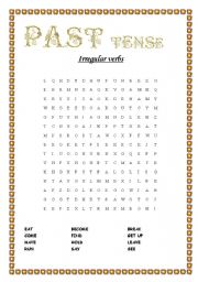English Worksheet: irregular verbs wordsearch