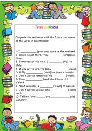 English Worksheet: Future Continuous