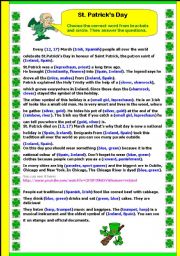 English Worksheet: St. Patricks Day