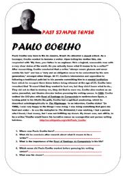 English Worksheet: paulo Coelho / past simple tense / reading passage