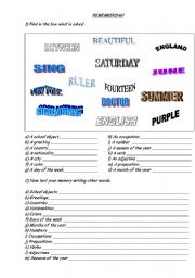 English worksheet: Vocabulary