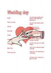 English Worksheet: Wedding day
