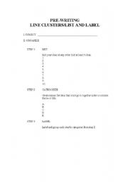 English worksheet: prewriting