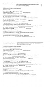 English Worksheet: Rewriting Sentences Practice 