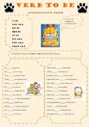 English Worksheet: VERB TO BE - AFFIRMATIVE FORM