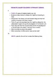 English Worksheet: THEMATIC