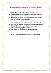 English worksheet: THEMATIC