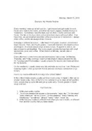 English Worksheet: Weekly Routines