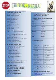 English Worksheet: tik tok, Gesha