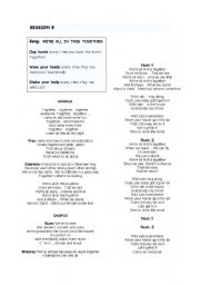 English Worksheet: HIGH SCHOOL MUSICAL workshop Were all in this together PART8