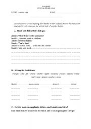 English worksheet: how to prepare a dish