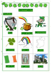 English Worksheet: St. Patricks Day Vocabulary