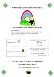 English Worksheet: St Patricks Day Tresure Hunt