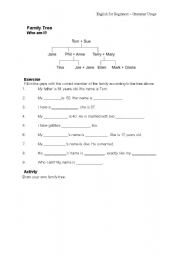 English worksheet: Family Tree