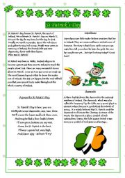 English Worksheet: St. Patricks Day Information