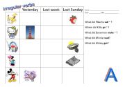English Worksheet: irregular verbs - speaking activity