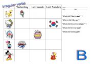 English Worksheet: irregular verbs  - speaking activity