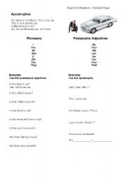 English Worksheet: Possessive