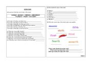 English worksheet: Days of the week