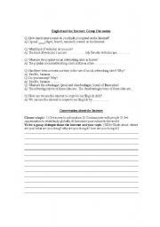 English Worksheet: English and the Internet: Group Discussion