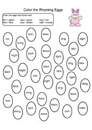 English Worksheet: Easter Rhyming