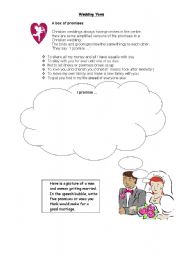 English worksheet: RME- Vows 