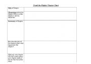 English Worksheet: Freak the Mighty Character Chart