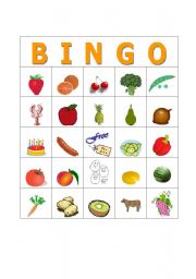 English Worksheet: Food Bingo card #5