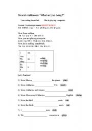 English Worksheet: Present Continuous for elementary children SIX PAGES