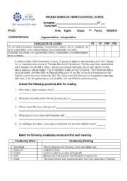 English Worksheet: Reading Comprehension