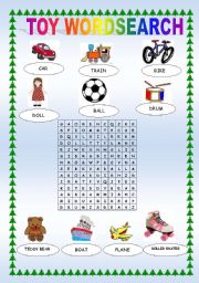 English Worksheet: Wordsearch - Toys