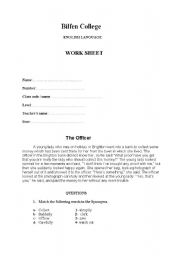 English Worksheet: lesson plan