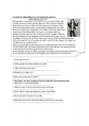 English Worksheet: Miley Cirus