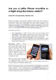 English Worksheet: iPhone vs Blackberry