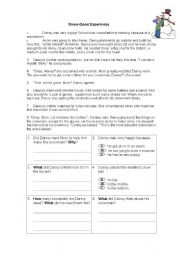 English worksheet: Snow Good Experience